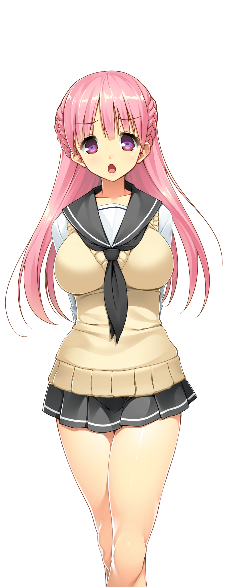 1girl, arms_behind_back, breasts, erectlip, female, game_cg, gyakuten_majo_saiban:_chijo_na_majo_ni_sabakarechau, highres