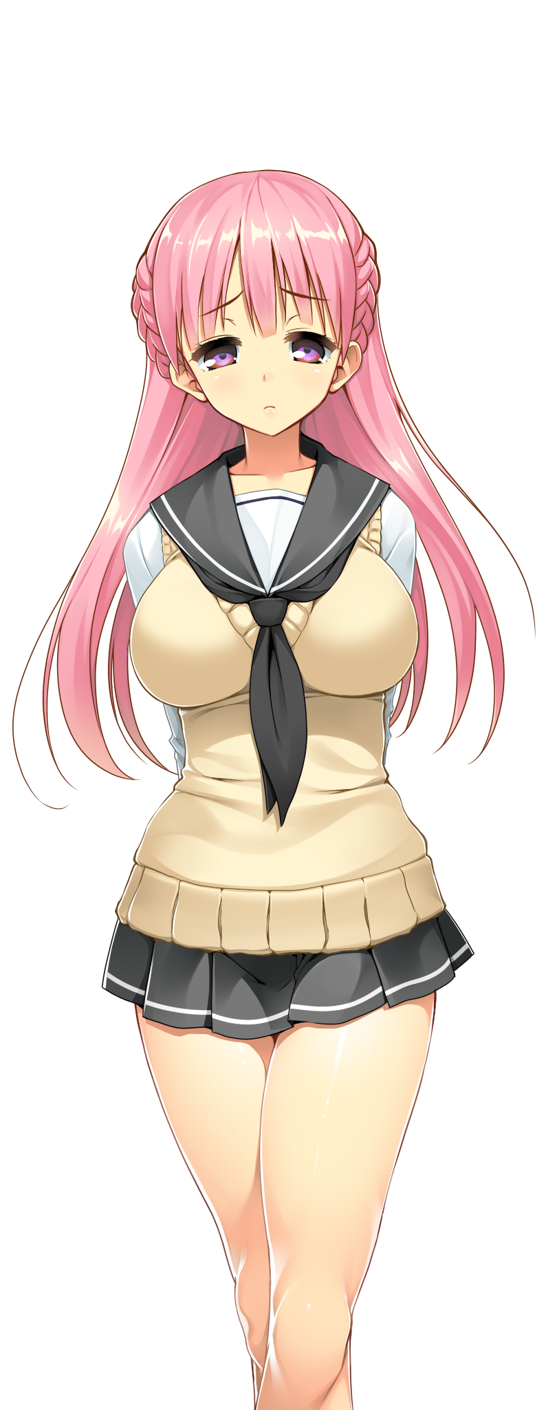 1girl, arms_behind_back, breasts, erectlip, female, game_cg, gyakuten_majo_saiban:_chijo_na_majo_ni_sabakarechau, highres