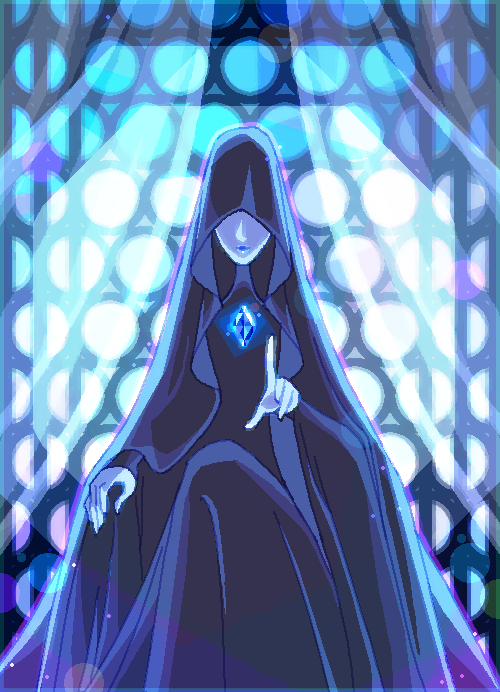 1girl, aliasing, blue_diamond_(steven_universe), blue_skin, cartoon_network, covered_eyes, curtains, dokur01