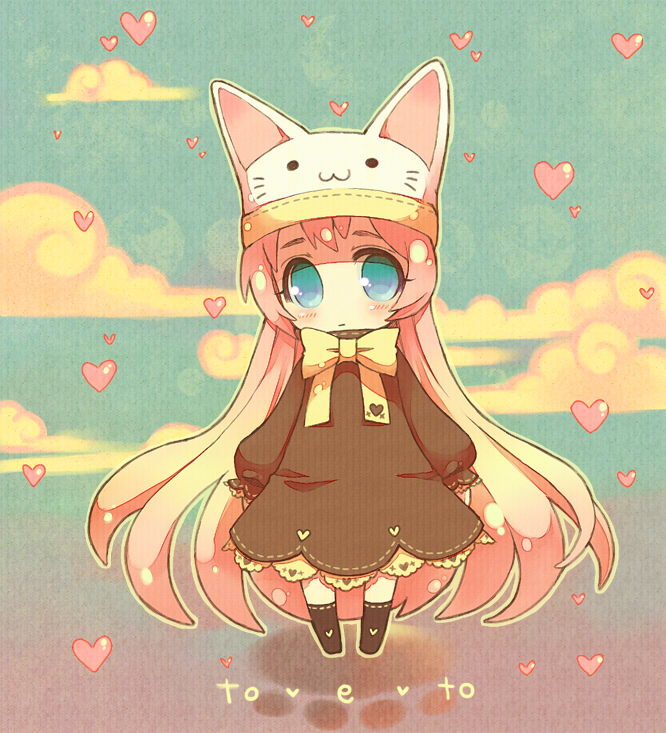 animal_ears, animal_hat, bad_id, blue_eyes, cat_hat, hat, heart, kabuteriko