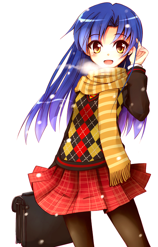 bag, blue_hair, breath, briefcase, college_of_angel_(idolmaster), idolmaster, kisaragi_chihaya, long_hair