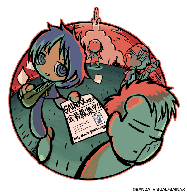 character_request, chibi, gainaxtop, honneamise_no_tsubasa, mana_nonderaiko, riquinni_nonderaiko, rocket, shirotsugh_lhadatt