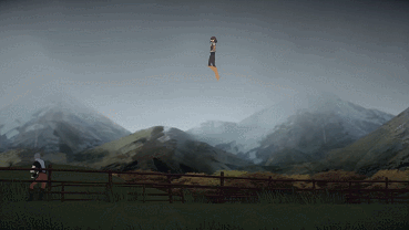 1girl, amber_(rwby), animated, animated_gif, battle, brown_hair, fall_maiden, gesture