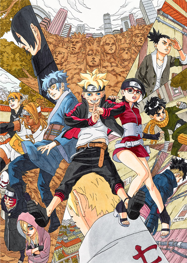 3girls, 6+boys, akimichi_chouchou, araya, ikemoto_mikio, kawaki_(naruto), metal_lee, mitsuki_(naruto)