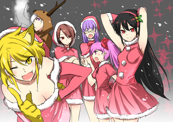 6+girls, akame, akame_ga_kill!, animal_suit, black_hair, blonde_hair, brown_hair, chelsea_(akame_ga_kill!)