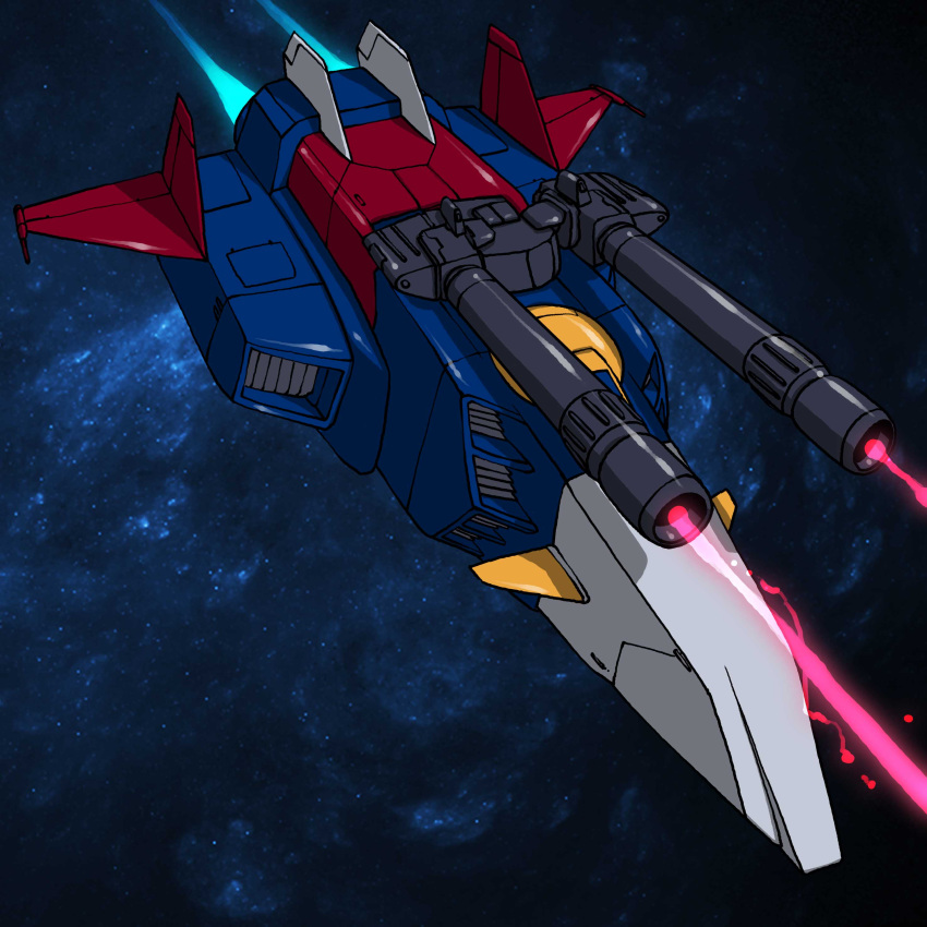 cannon, firing, g-fighter, gundam, highres, hirodango, mobile_suit_gundam, space