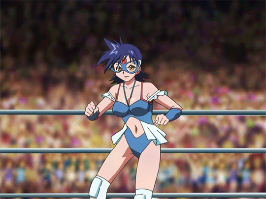 1girl, akahori_gedou_hour_rabuge, animated, animated_gif, blood, bouncing_breasts, breasts, cleavage