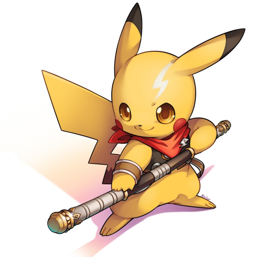 jimmy2929, nintendo, pikachu, pokemon, scarf, staff, weapon