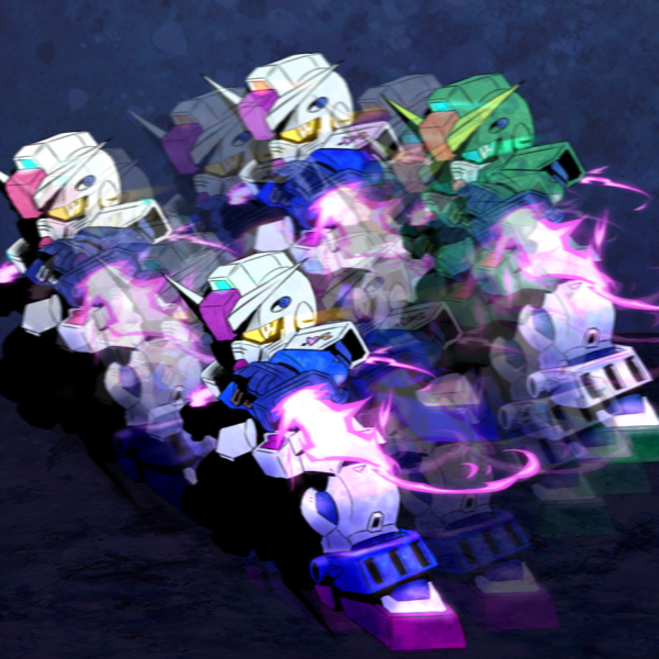 artist_request, chibi, dual_wielding, gundam, gundam_cross_dimension_0079, gundam_we're_federation_hooligans!!, mecha, mobile_suit_gundam