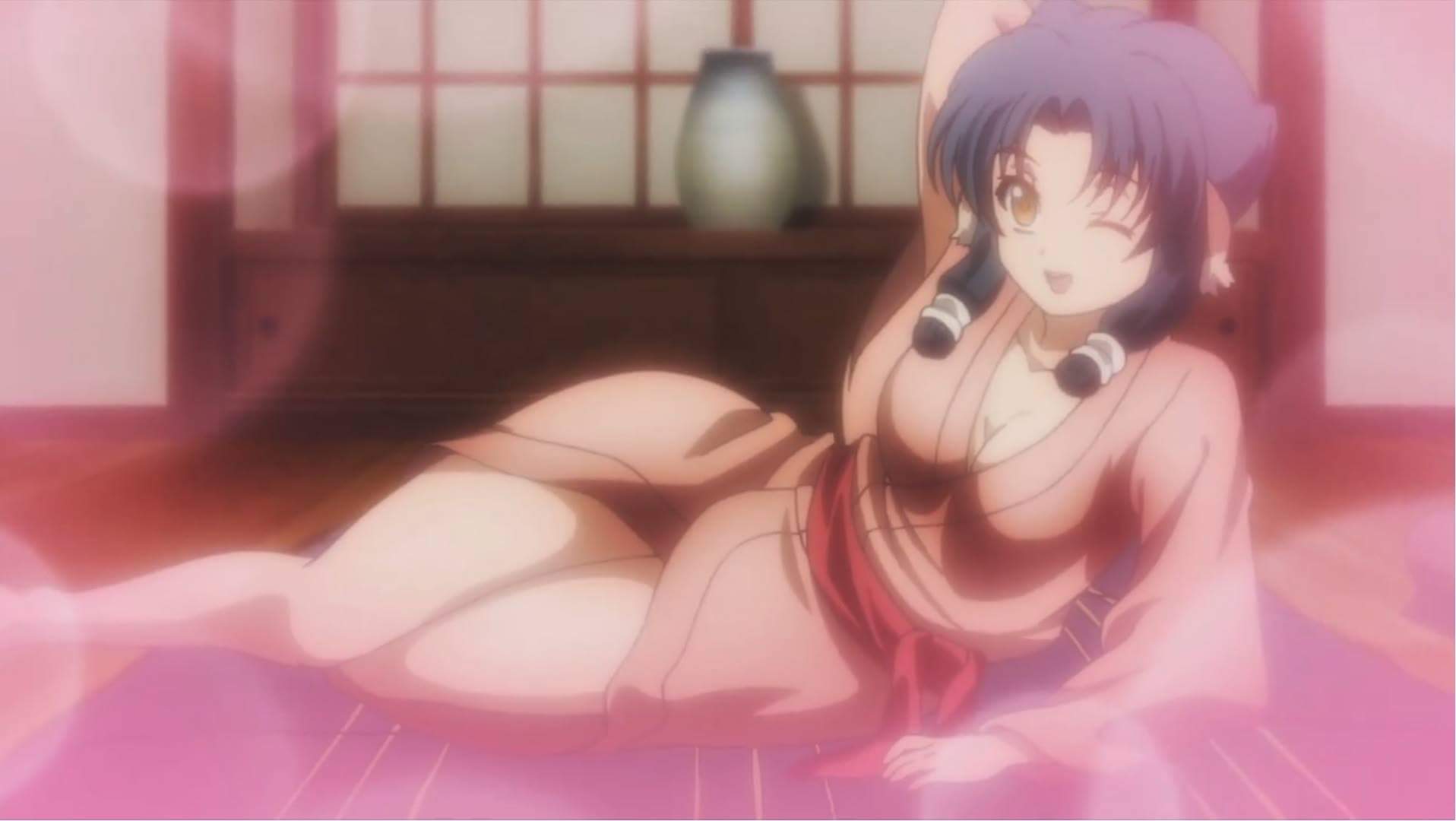 1girl, atui_(utawareru_mono), blush, breasts, cleavage, eyebrows, eyebrows_visible_through_hair, female