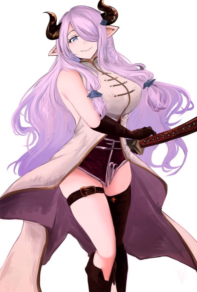 1girl, ayubee, bare_shoulders, black_gloves, black_legwear, boots, braid, breasts