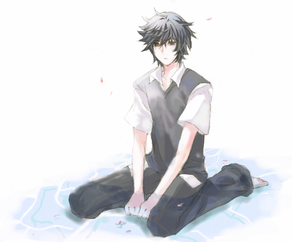 male, meguro_gau, nabari_no_ou, school_uniform, short_hair, water