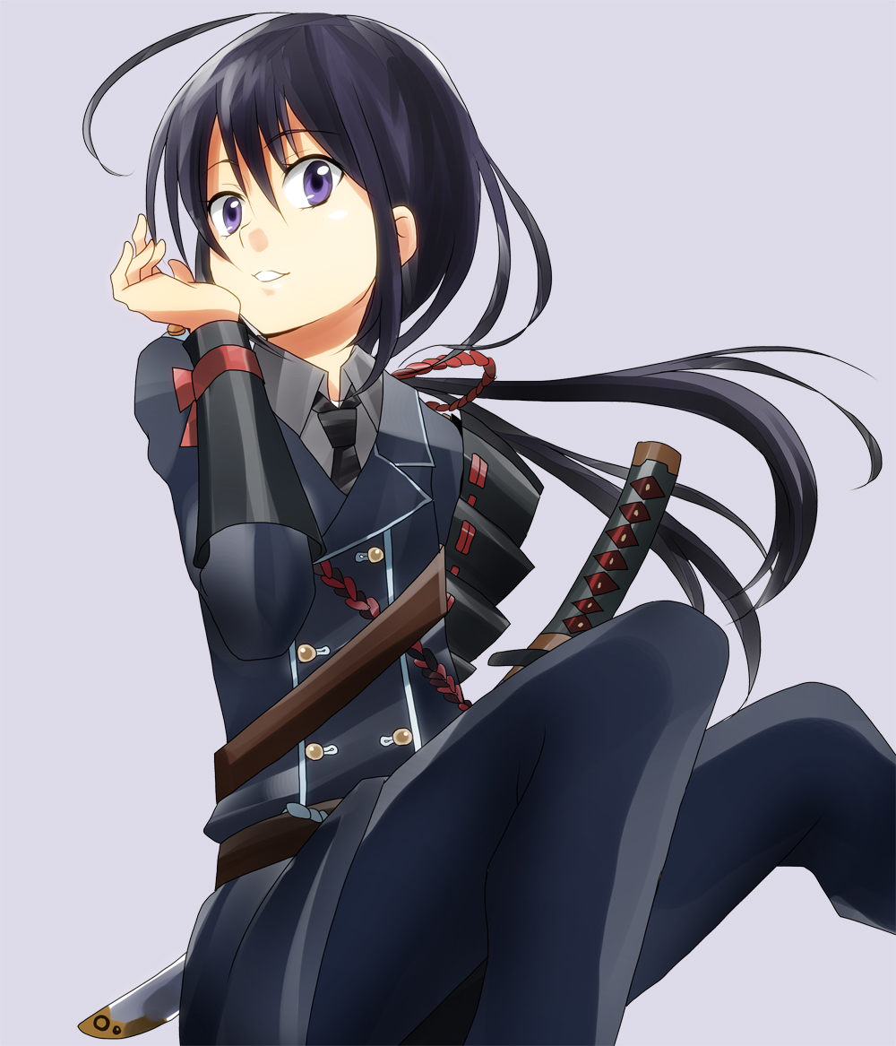 1boy, ahoge, armor, black_hair, japanese_armor, male_focus, masako_(sabotage-mode), military