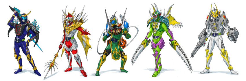 5boys, crossover, gigan, godzilla, godzilla_(cosplay), godzilla_(series), highres, kamen_rider