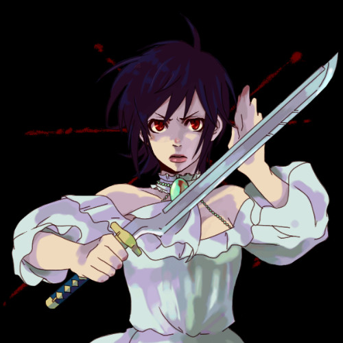 1girl, blood+, breasts, dress, katana, lowres, moonlight_0423, otonashi_saya