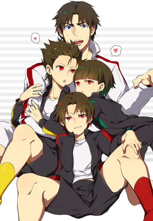 4boys, age_difference, blue_eyes, brothers, brown_hair, furuya_kota, furuya_ouzou, furuya_ryuuji
