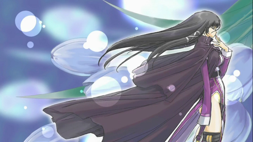 1girl, black_hair, breasts, fasalina, female, gunxsword, large_breasts, legwear