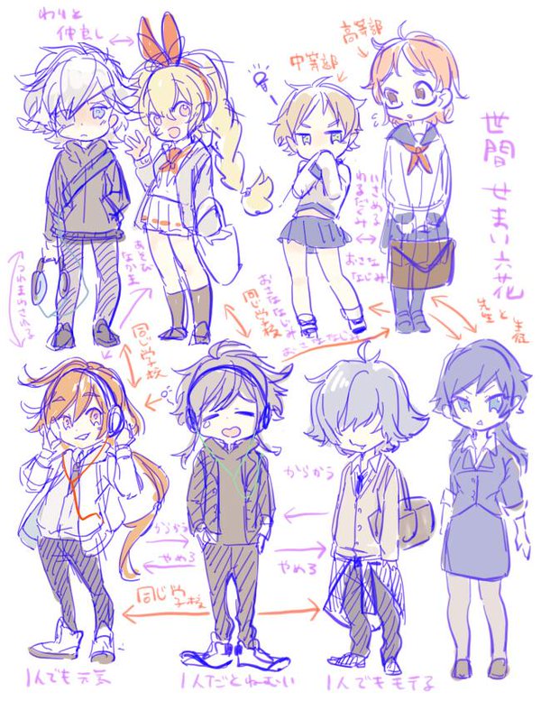3boys, 5girls, adlet_myer, chamot_rosso, flamie_speeddraw, goldov_auora, hans_humpty, maura_chester