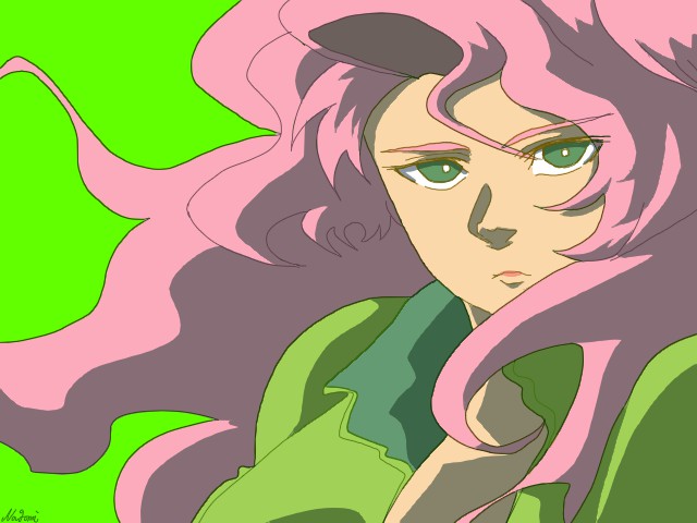 1girl, al_cuzco, artist_request, female, green_eyes, gundam, long_hair, mobile_suit_gundam