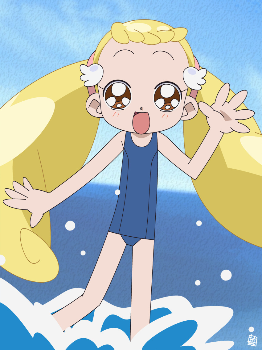 blonde_hair, child, hatomugisan, makihatayama_hana, ojamajo_doremi, swimsuit