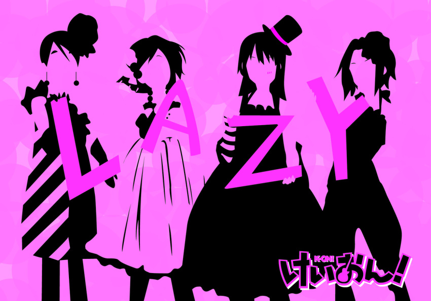 akiyama_mio, hirasawa_yui, k-on!, kotobuki_tsumugi, mon, polychromatic, purple, silhouette