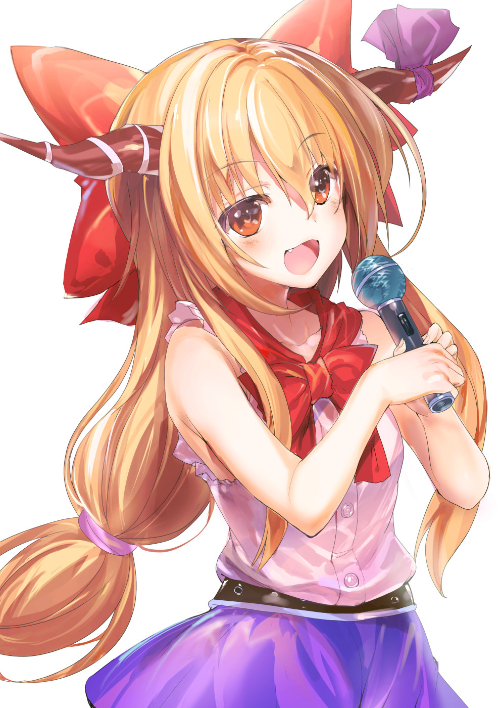 1girl, bangs, bare_shoulders, blonde_hair, blush, bow, cookie_(touhou), hair_between_eyes