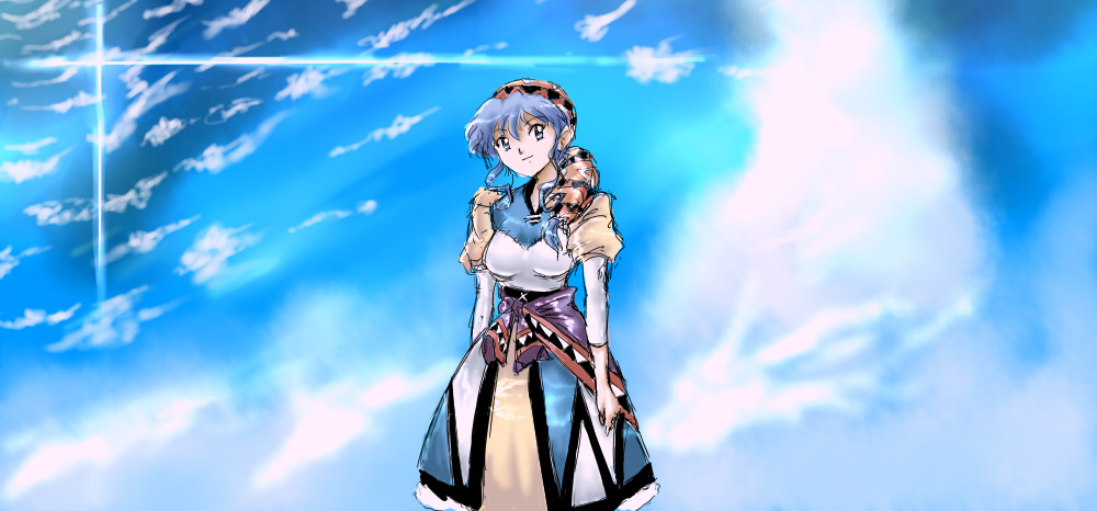 1girl, blue_hair, feathers, hat, luna_(lunar), luna_noah, lunar, lunar:_the_silver_star