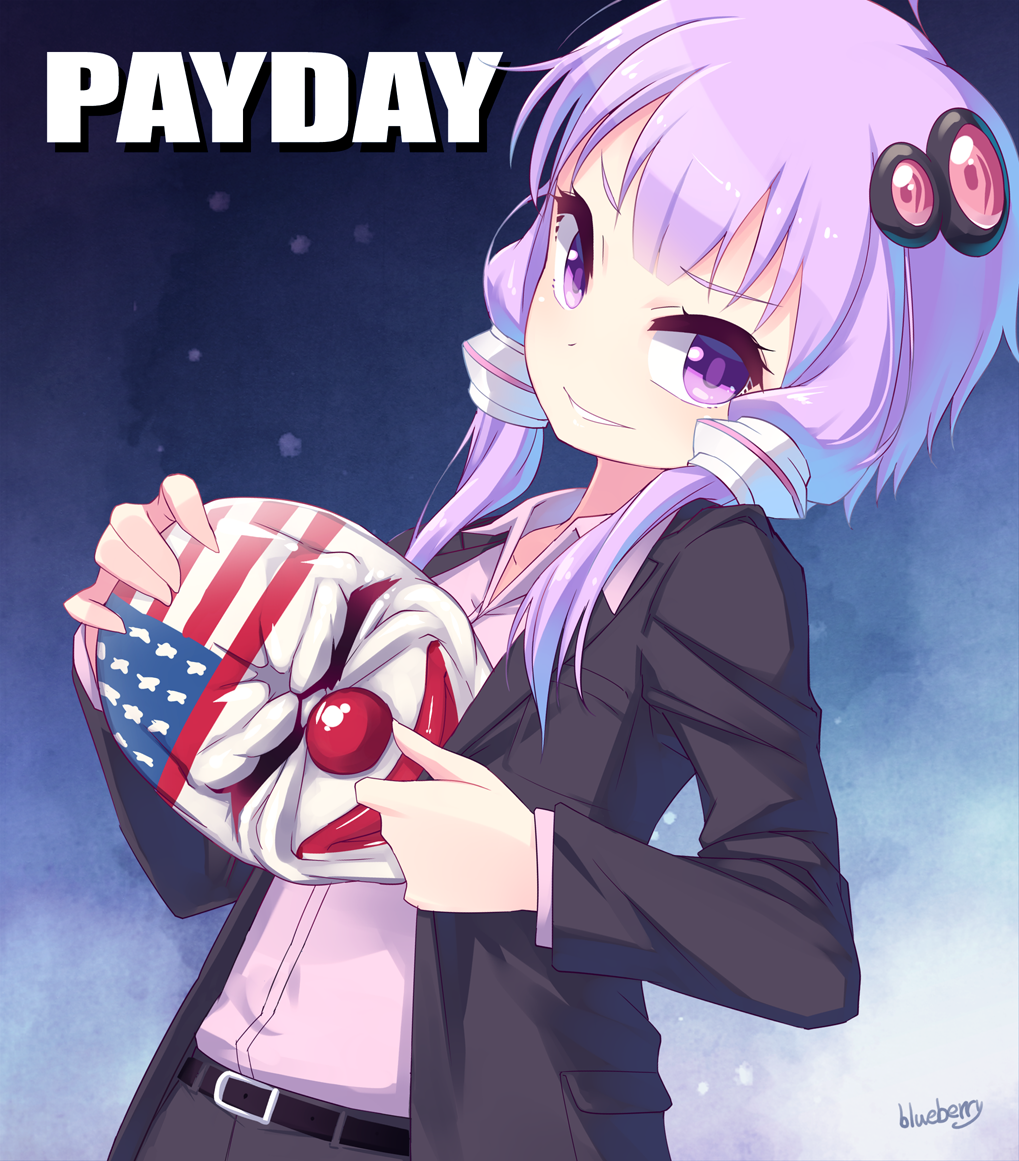 1girl, belt, blazer, blueberry_(5959), dallas_(cosplay), dallas_(payday), gun, hair_ornament