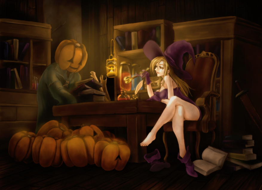 1boy, 1girl, ankle_boots, bare_shoulders, blonde_hair, book, boot_removed, boots