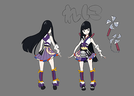 1girl, character_sheet, dress, full_body, lowres, momoiro_clover_z, official_art, production_art