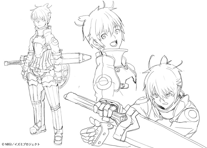 druaga_no_tou, jil, male, monochrome, official_art, sketch