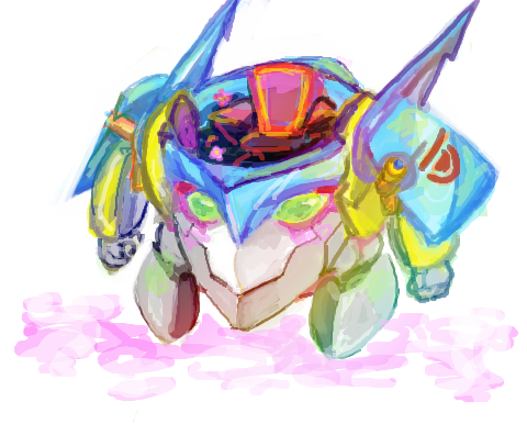 fusion, lagann, mecha, no_humans, robot, simple_background, tagme, taira_momen