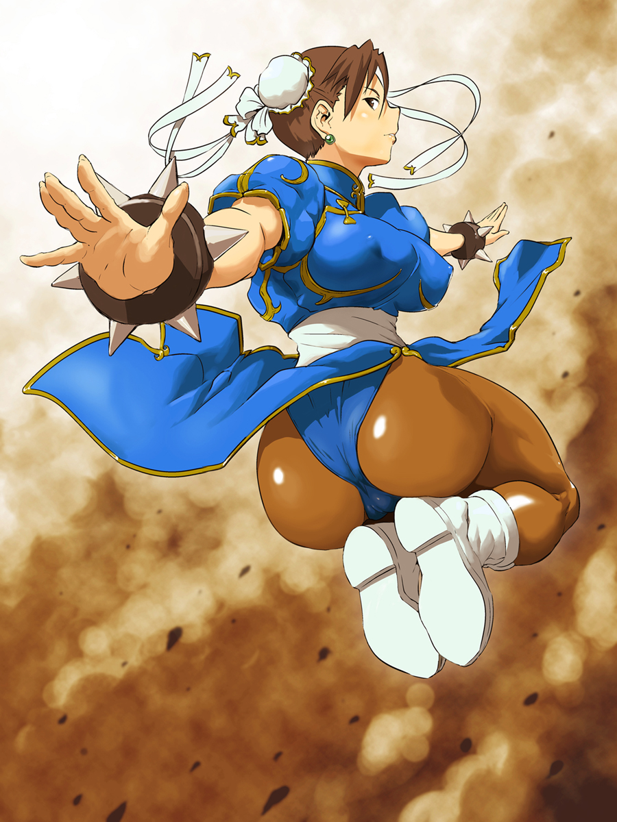 1girl, absurdres, ass, blue_dress, blush, boots, bracelet, breasts