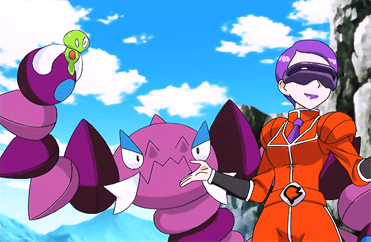 1girl, animated, animated_gif, claws, correa_(pokemon), drapion, female, monster