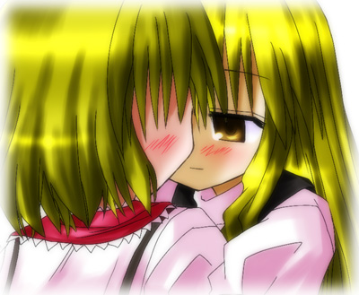 alice_margatroid, blonde_hair, blush, hug, kirisame_marisa, murabito, touhou, yuri