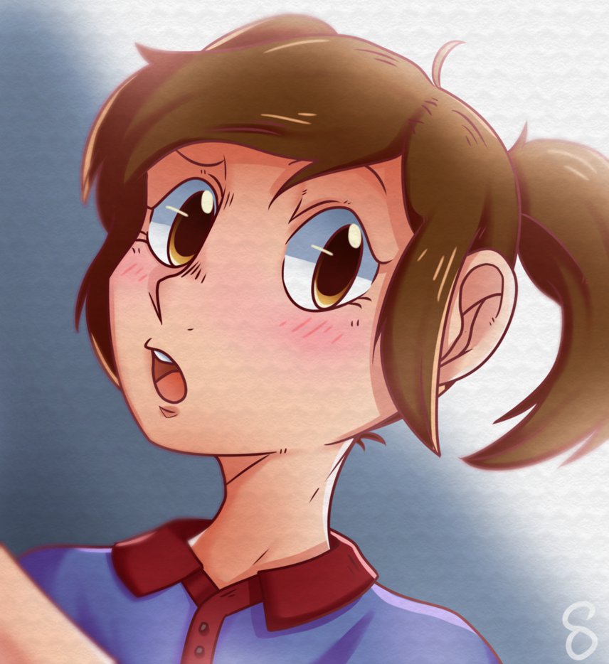 1girl, blush, brown_eyes, brown_hair, female, headshot, mario_golf, open_mouth