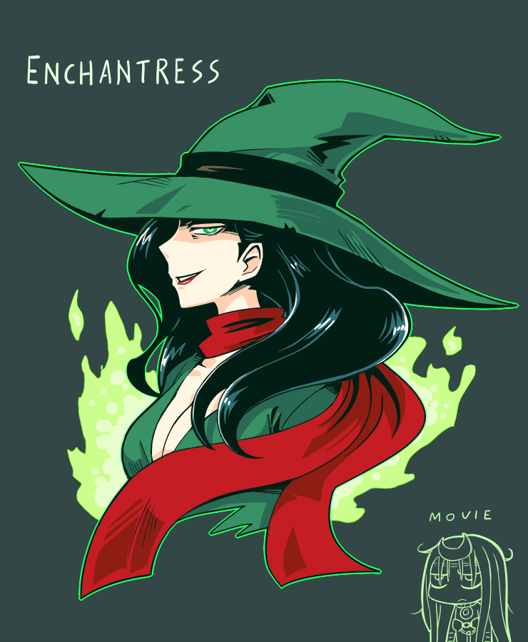 1girl, baragon, black_hair, breasts, character_name, chibi, cleavage, dc_comics