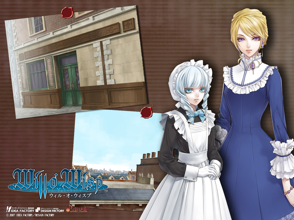 blonde_hair, blue_eyes, emily_(will_o'_wisp), gloria_(will_o'_wisp), usuba_kagerou, will_o'_wisp