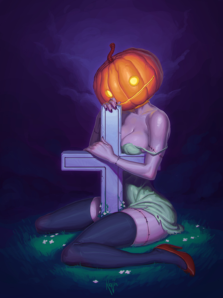 1girl, breasts, cleavage, clouds, cloudy_sky, creepy, dress, glowing