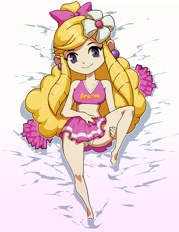 ass, cheerleader, curly_hair, daga, dakimakura, feet, long_hair, panties