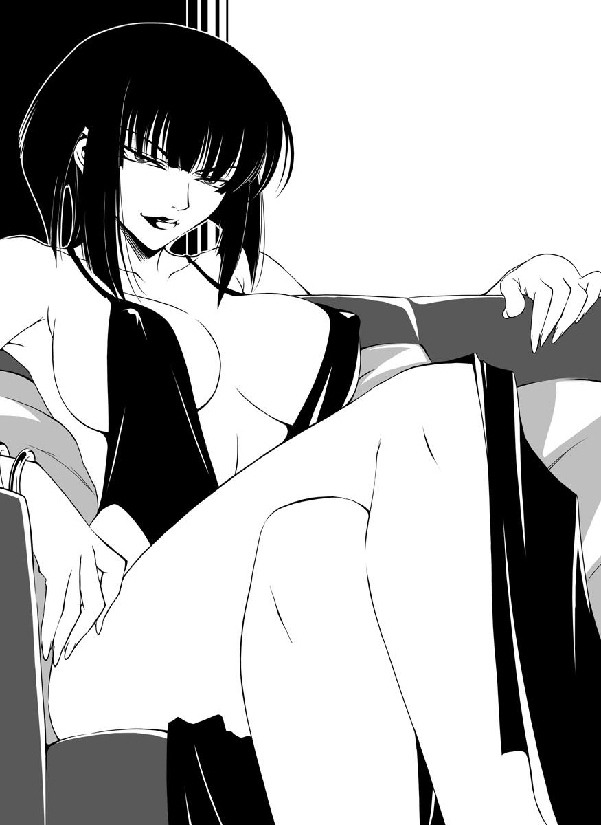 1girl, bare_legs, bare_shoulders, breasts, curvy, dress, female, huge_breasts