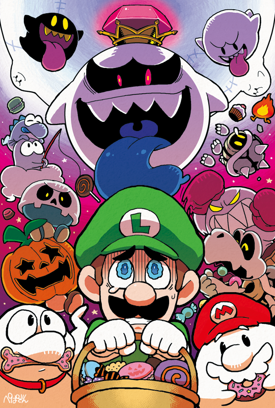 3boys, alternate_form, blue_eyes, boo, brothers, candy, crown, cupcake