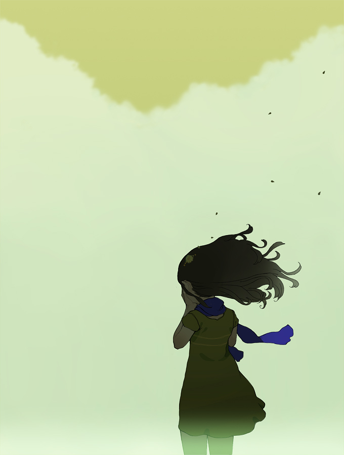 facepalm, ichikawa, scarf, wind
