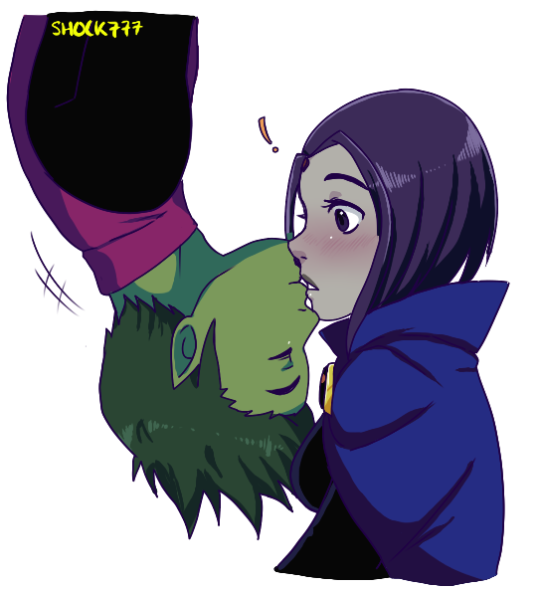 1boy, 1girl, couple, dc_comics, garfield_logan, green_hair, green_skin, grey_skin