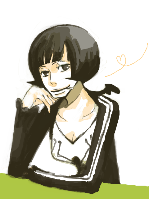 1girl, black_hair, bob_cut, one_piece, sabaody_archipelago, shakuyaku_(one_piece), short_hair, smoking