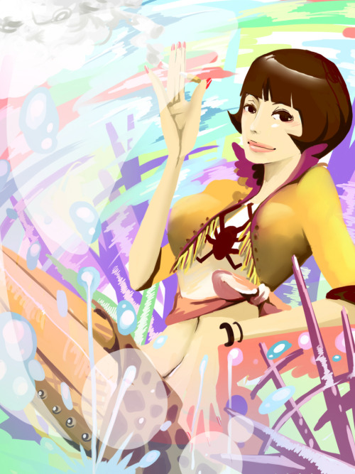 1girl, artist_request, black_hair, bob_cut, one_piece, sabaody_archipelago, shakuyaku_(one_piece), short_hair