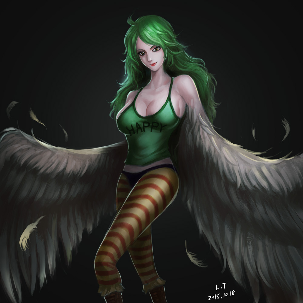 10s, 1girl, 2015, breasts, donquixote_pirates, female, gradient, gradient_background