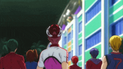 6+boys, alternate_costume, animated, animated_gif, blonde_hair, chibita, cosplay, f6, green_hair, kise_ryouta_(cosplay), kousaka_honoka_(cosplay), kuroko_no_basuke, love_live!_school_idol_project, matsuno_choromatsu, matsuno_ichimatsu, matsuno_jyushimatsu, matsuno_karamatsu, matsuno_osomatsu, matsuno_todomatsu, multiple_boys, orange_hair, osomatsu-kun, osomatsu-san, parody, purple_hair, redhead, shingeki_no_kyojin, steam, yowamushi_pedal