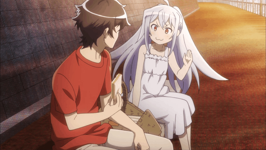 1boy, 1girl, isla_(plastic_memories), mizugaki_tsukasa, plastic_memories, screencap, tagme