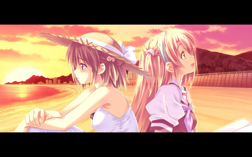 2girls, crying, ghost, kusukusu, moshimo_ashita_ga_hare_naraba, nonosaki_tsubasa, sad, tears